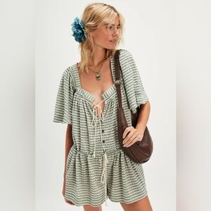 Free people County Line Plaid Romper